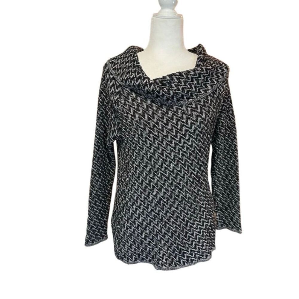 Eight Eight Eight houndstooth fold over wide neck sweater - S